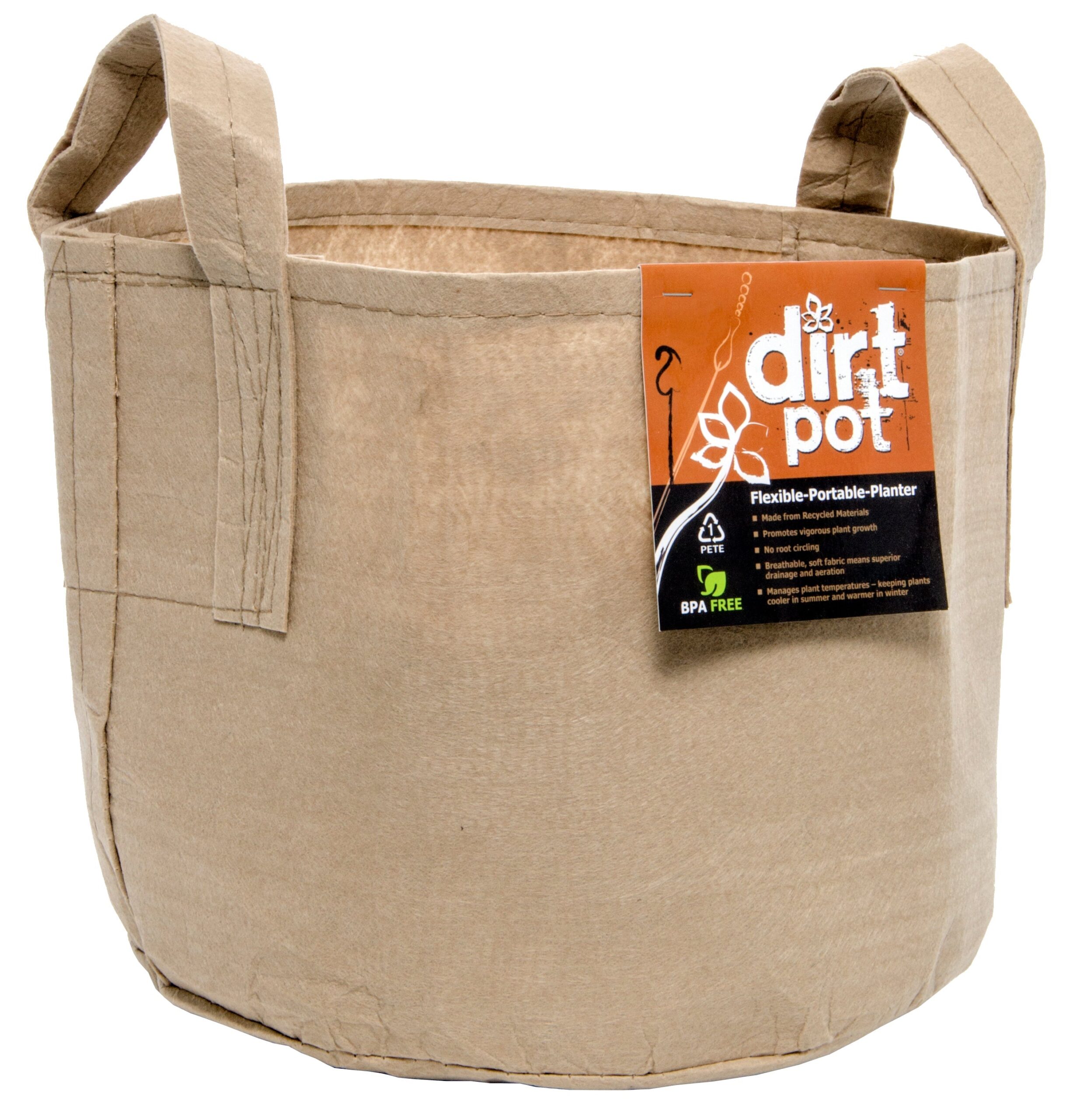 Dirt Pot Tan 15 Gal w/Handle (10/pk)